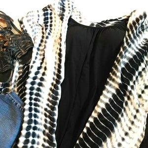 Michael Stars Black and White Ruana Scarf Wrap